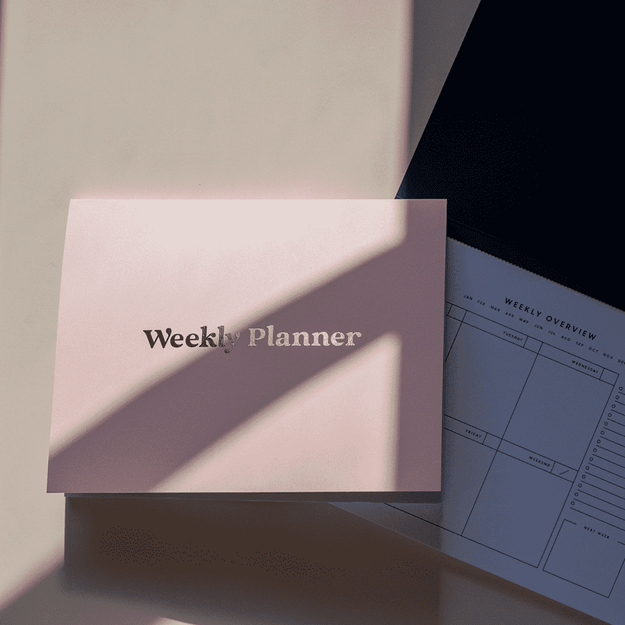 Foil Weekly Desk Planner - Pink - Paperful