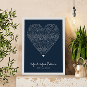 Metallic Foil Song Lyrics Heart Print - Paperful