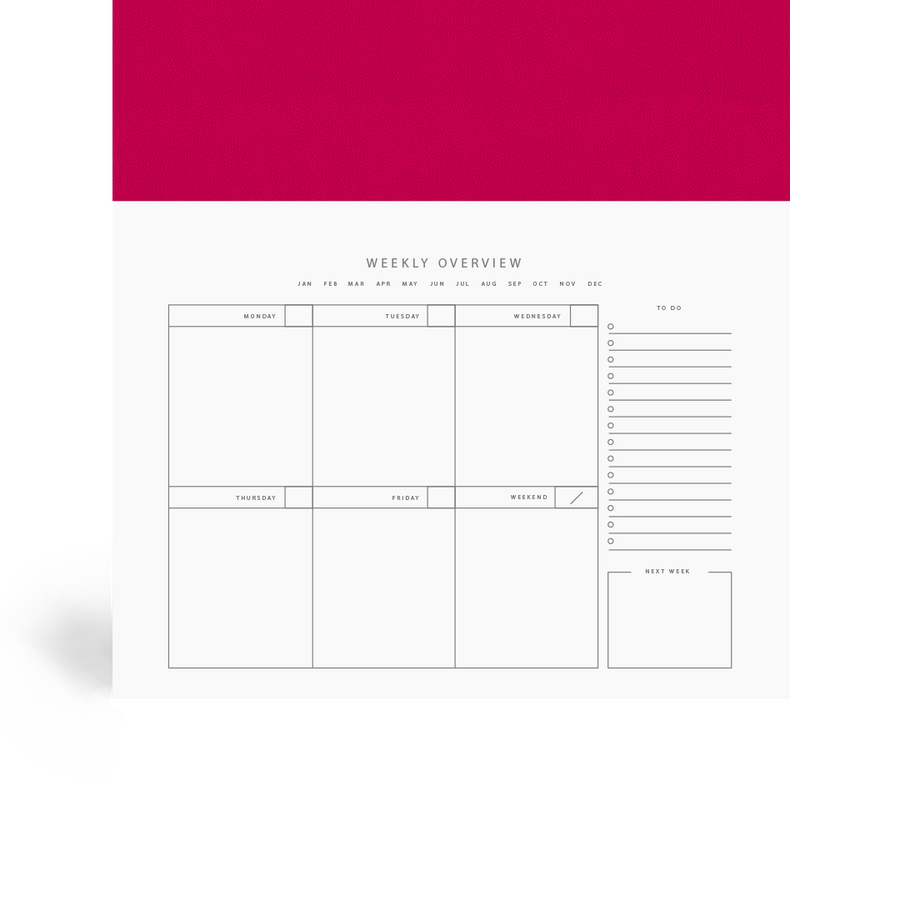 Hot Pink Weekly Desk Planner