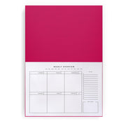 Hot Pink Weekly Desk Planner - Paperful