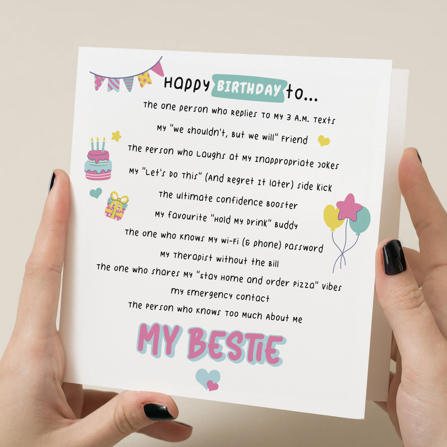 Bestie Birthday Card