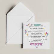 Bestie Birthday Card