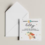 Personalised Unicorn 6th Birthday Card