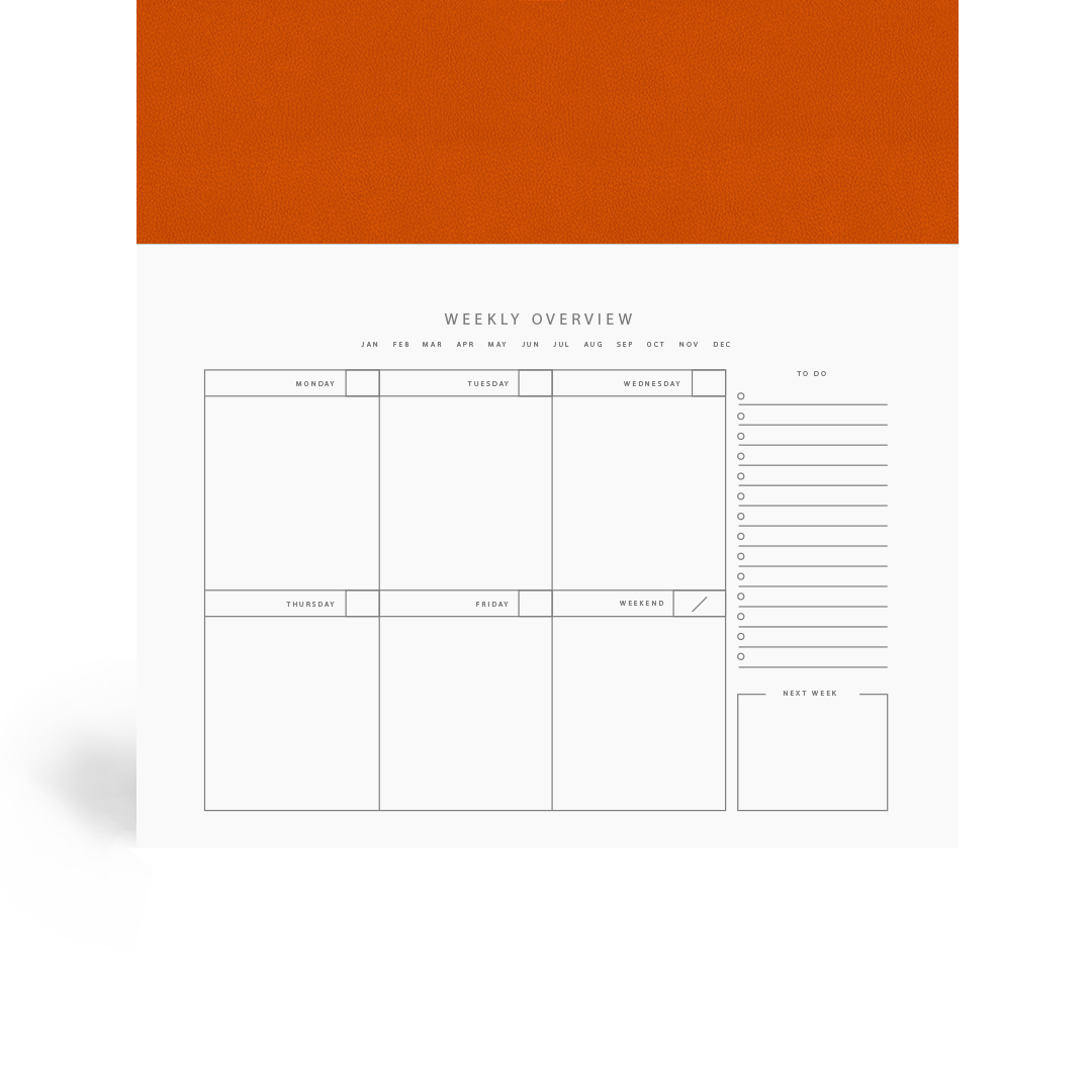 Mandarin Orange Weekly Desk Planner