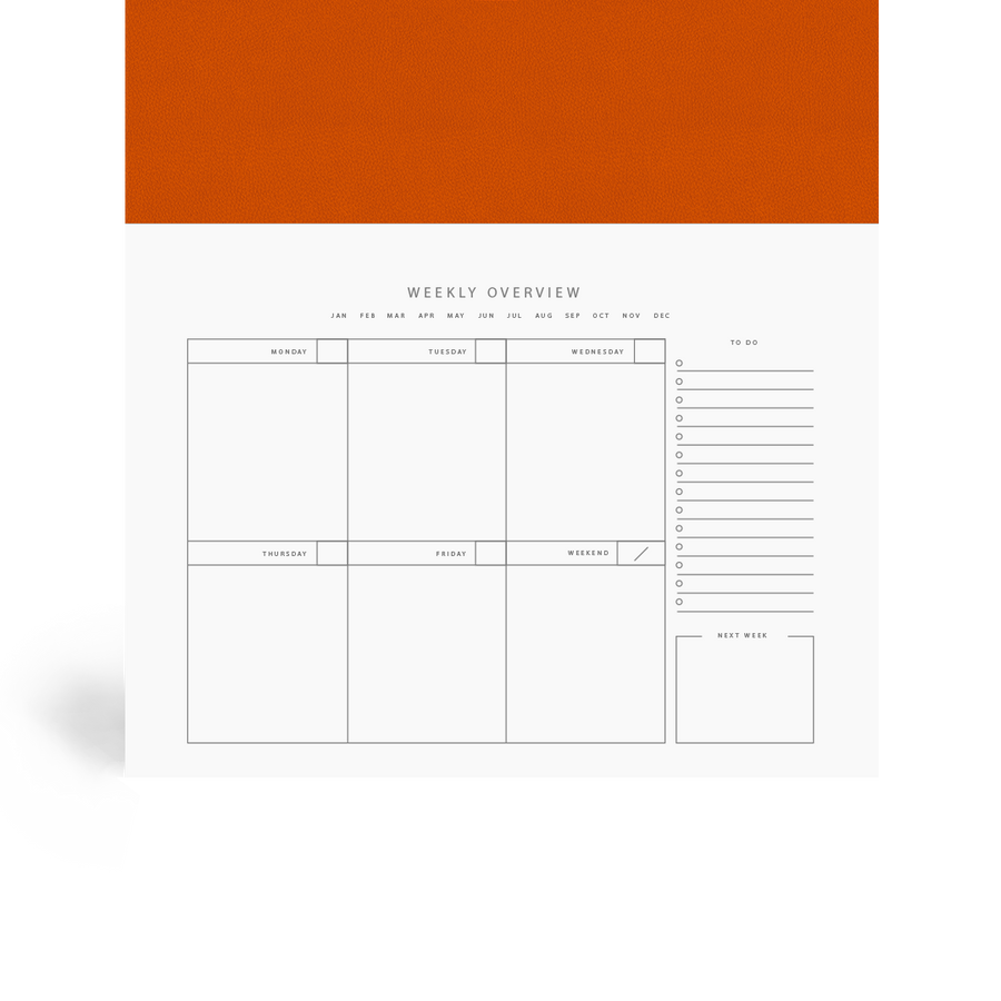 Mandarin Orange Weekly Desk Planner