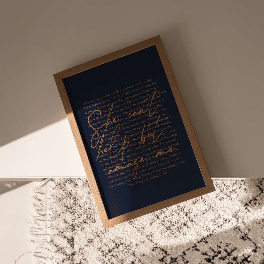 Metallic Foil Song Lyrics Print - Paperful