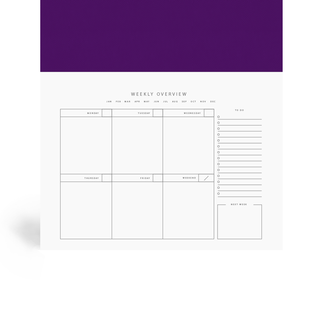 Purple Weekly Desk Planner