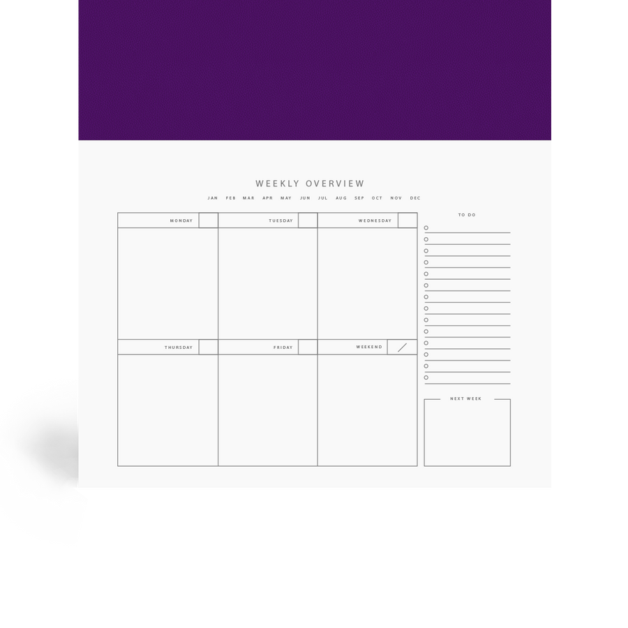 Purple Weekly Desk Planner