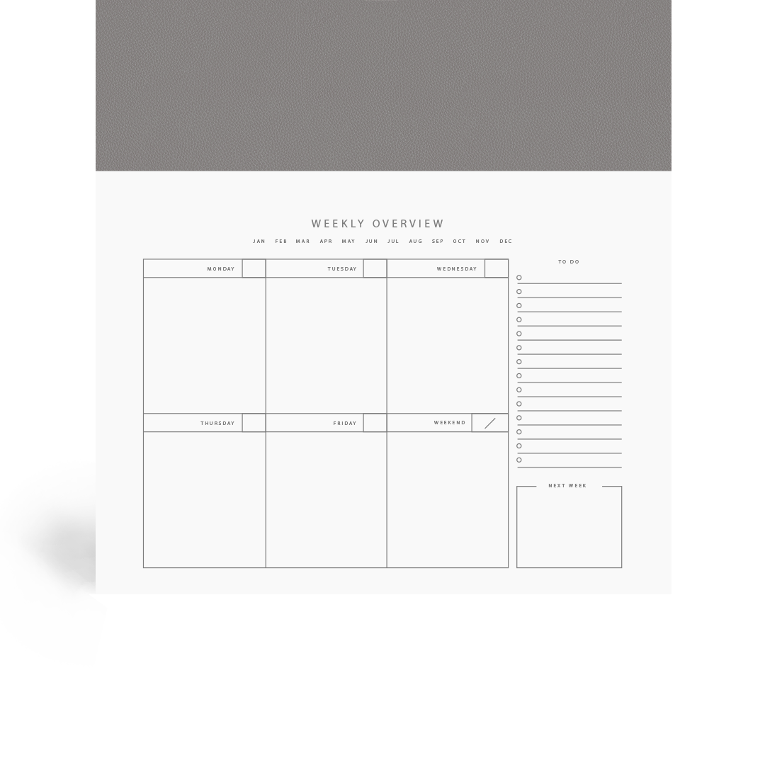 Light Grey Weekly Desk Planner