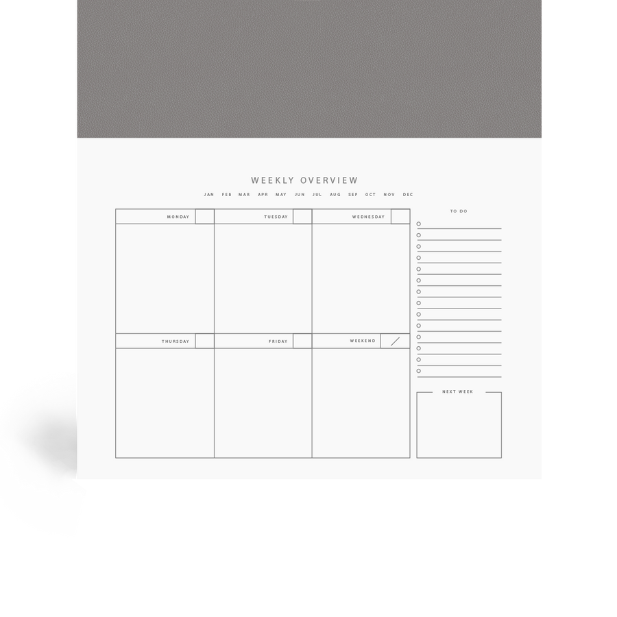 Light Grey Weekly Desk Planner