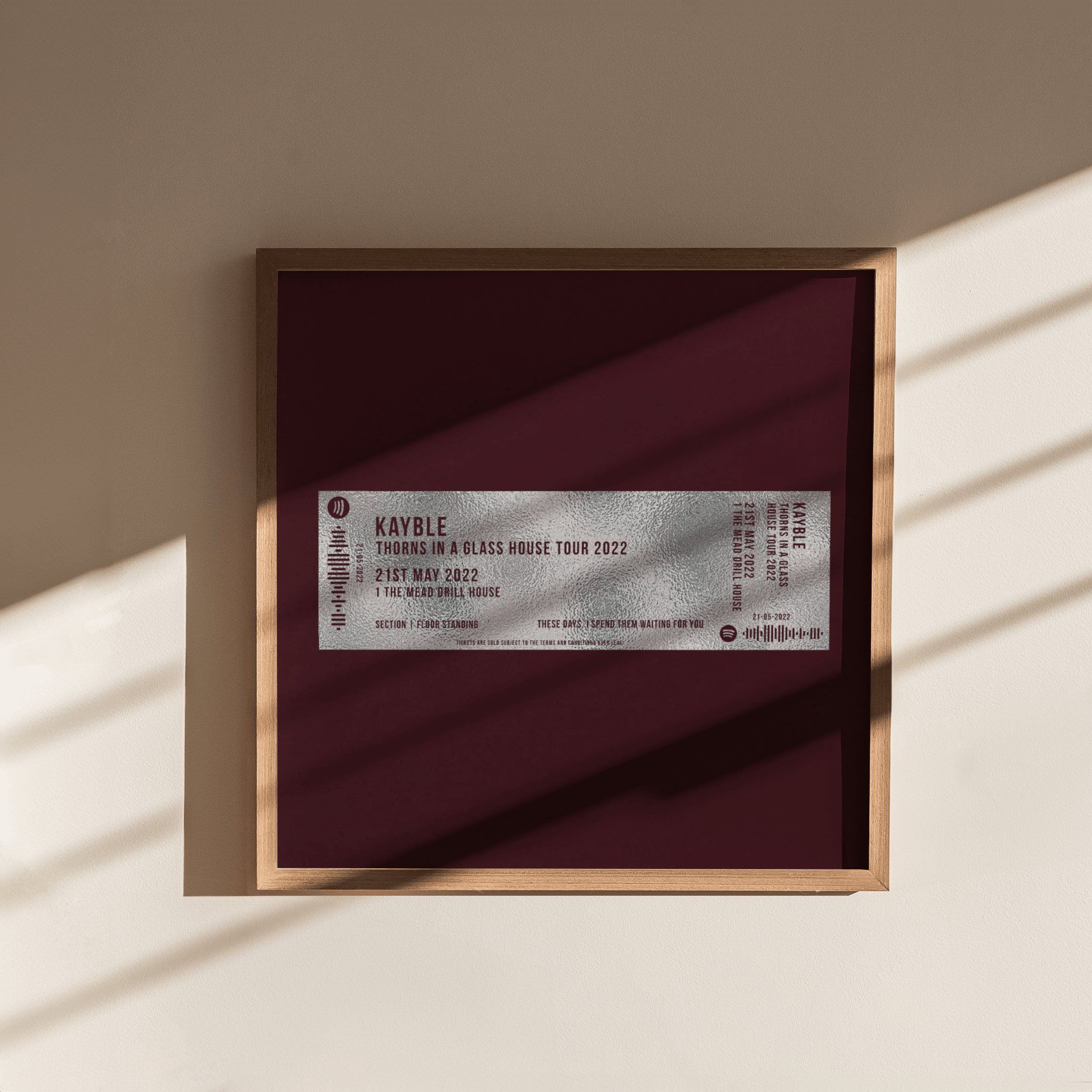 Personalised Solid Metallic Concert Ticket - Paperful