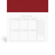 Vermilion Red Weekly Desk Planner