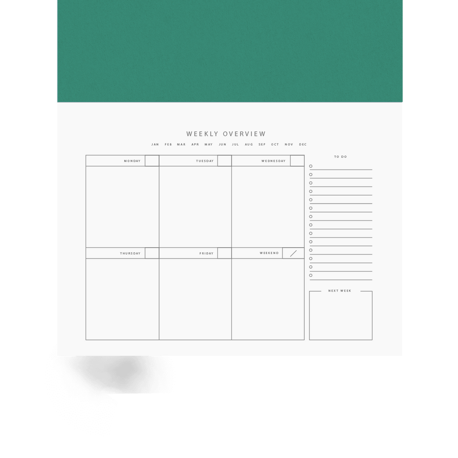 Foil Weekly Desk Planner - Green - Paperful