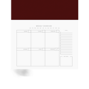 Foil Weekly Desk Planner - Red - Paperful