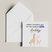 Personalised 1st Fathers Day Card - Baby Giraffe Design