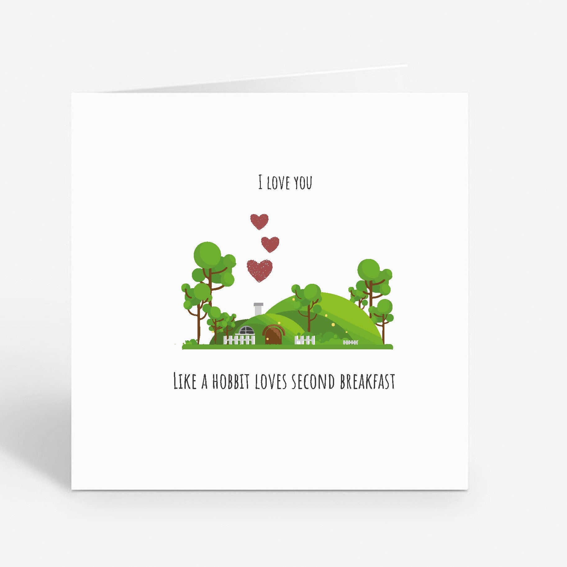 Anniversary and Wedding Card for Him and Her - 1 Year Anniversary Hobbit Design