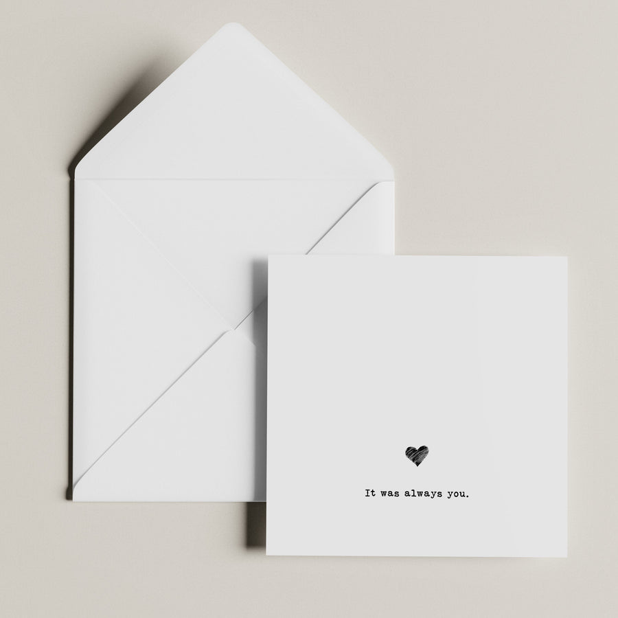 Wedding Day Card - Bride  Groom Romantic Minimal