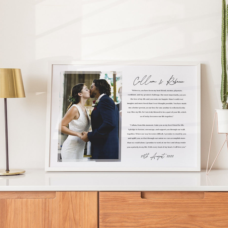 Personalised Anniversary Wedding Vows Print