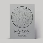 Personalised Foil Star Map Celestial Night Sky