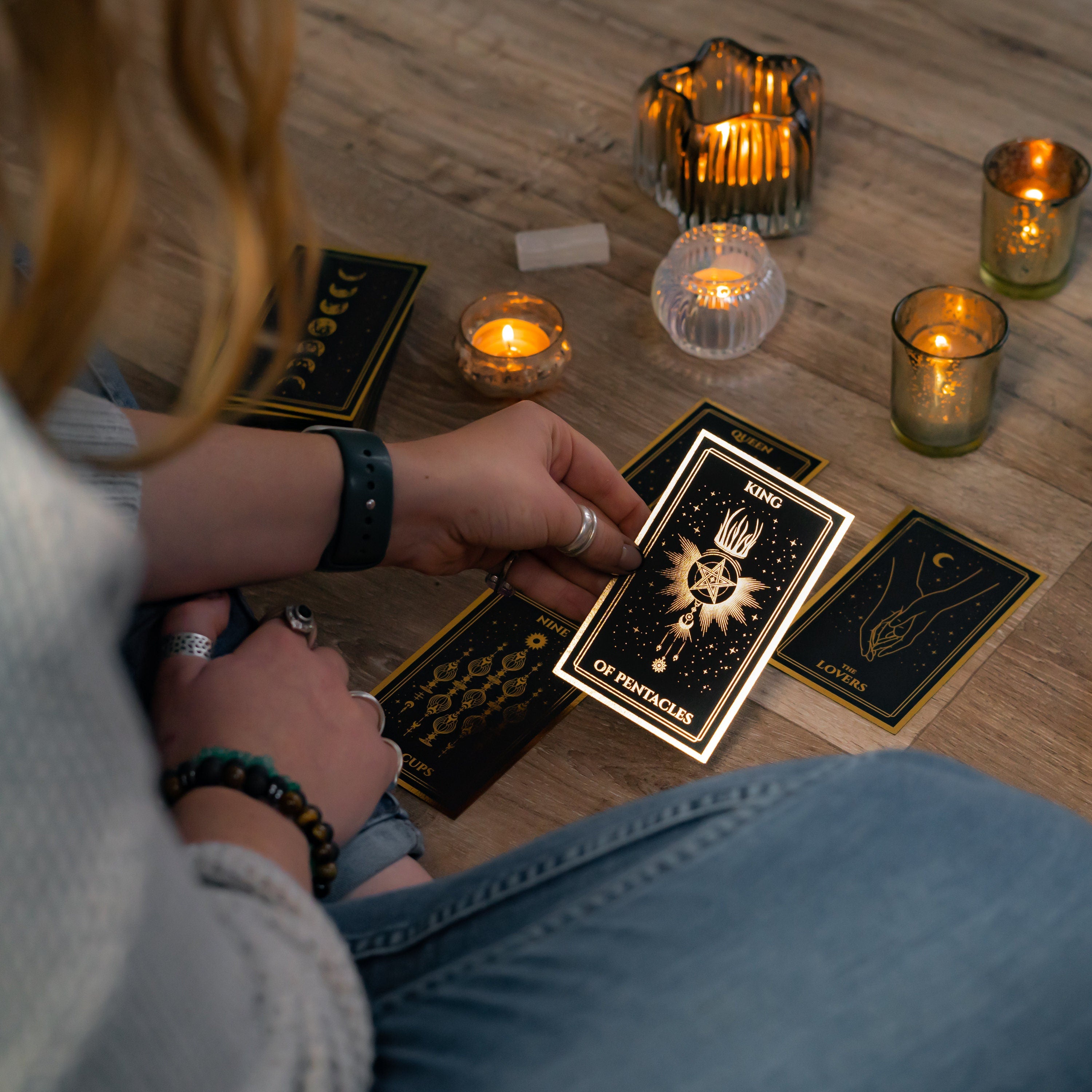 Tarot Card Deck - Black and Gold Foil Reading Deck - Tarot Card Reading - Celestial Divination