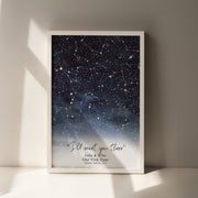 Personalised Watercolour Star Map