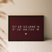 Custom Latitude Coordinates Print