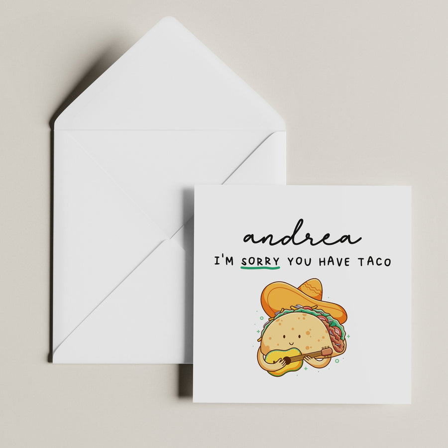 Funny Leaving Card for Coworker - Taco Apology  New Job Jokes