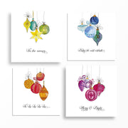 Christmas Card Multi Pack - Pack of 4 - Bright Holiday Designs - Modern Sayings