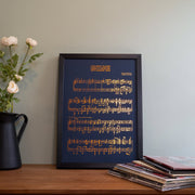 Personalised Metallic Foil Song Piano Music Print