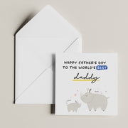 Personalised 1st Fathers Day Card - Baby Rhino Design - Daddy Gift