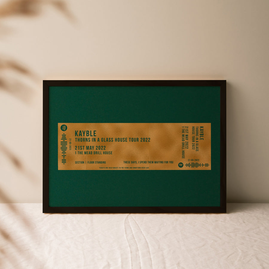 Personalised Metallic Concert Ticket