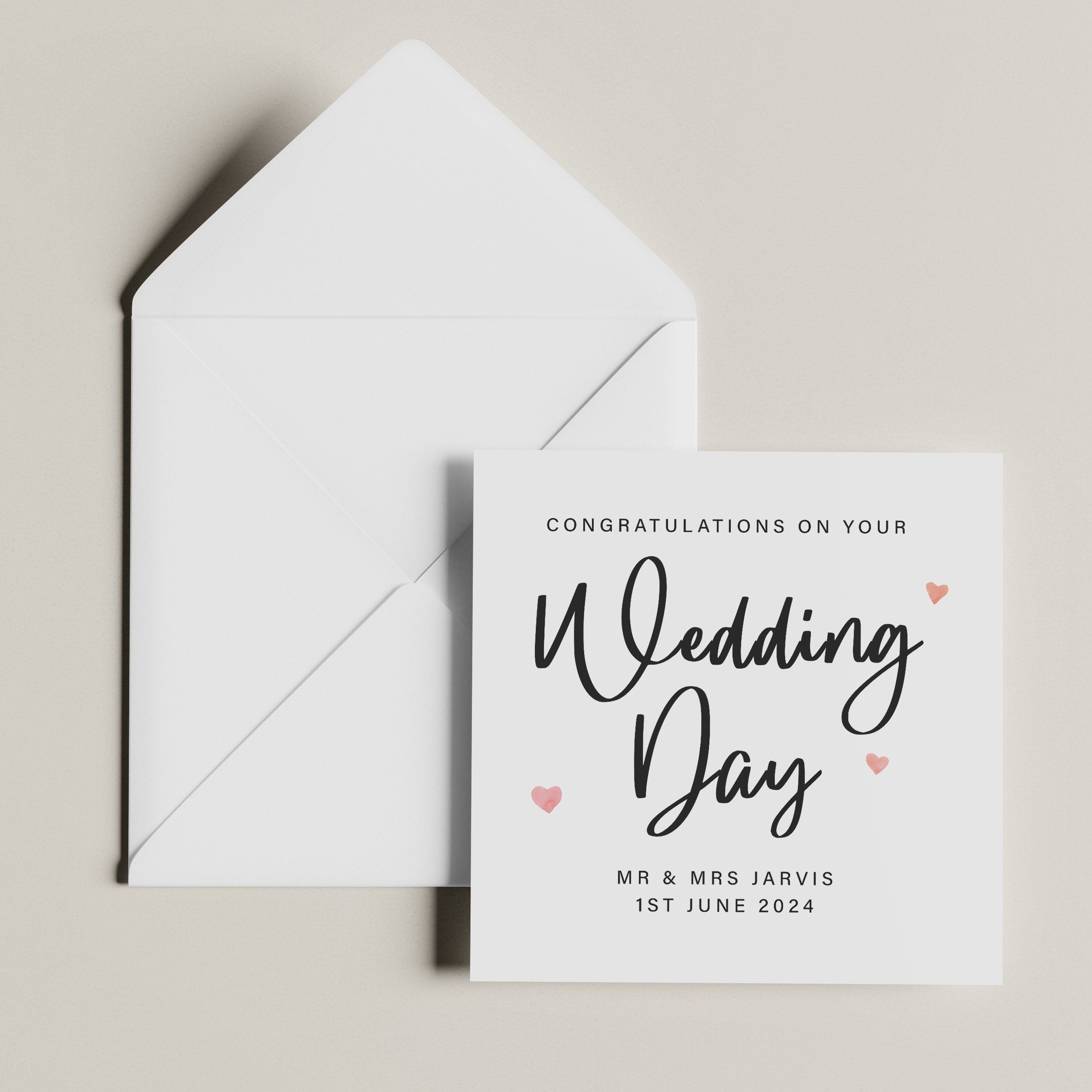 Personalized Wedding Day Card - Congratulations  Card