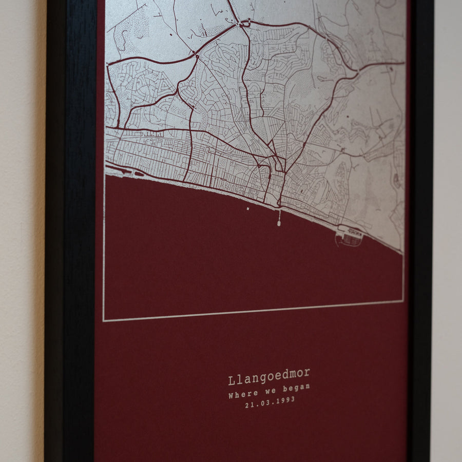 Custom Foil  Map Print