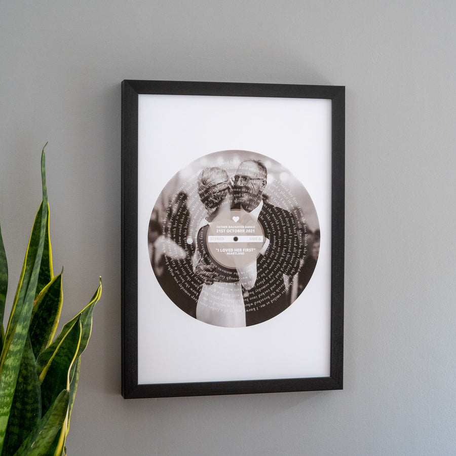 Personalised Photo Vinyl Song Lyric Print