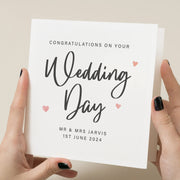 Personalized Wedding Day Card - Congratulations  Card