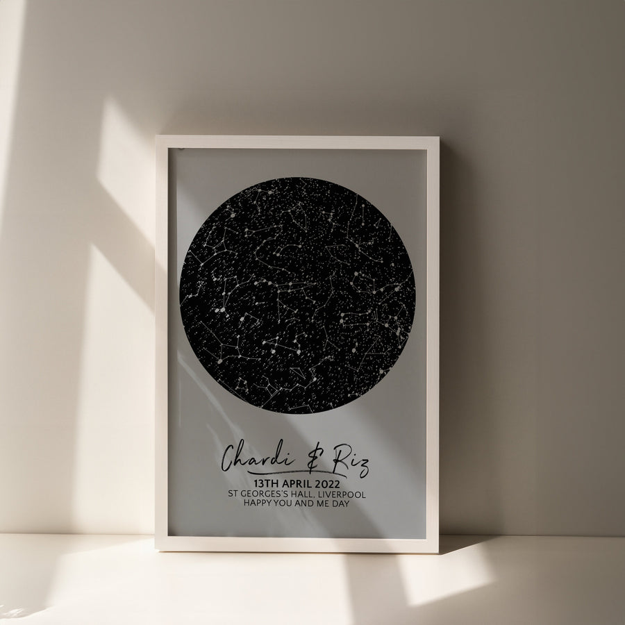 Personalised Star Map Celestial Night Sky