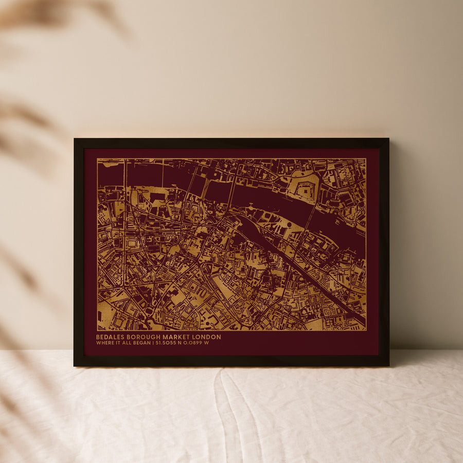 Personalised Metallic Foil Street Map