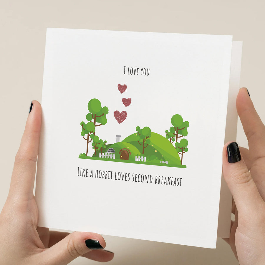 Anniversary and Wedding Card for Him and Her - 1 Year Anniversary Hobbit Design