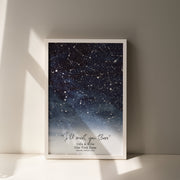 Personalised Watercolour Star Map Print