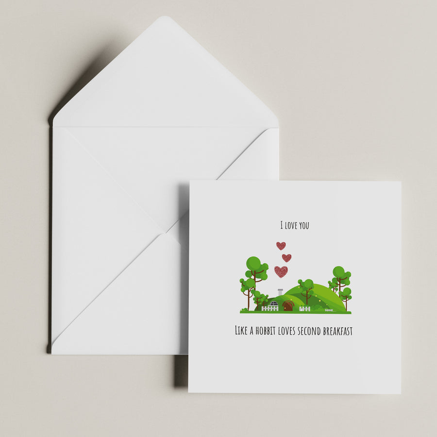 Anniversary and Wedding Card for Him and Her - 1 Year Anniversary Hobbit Design