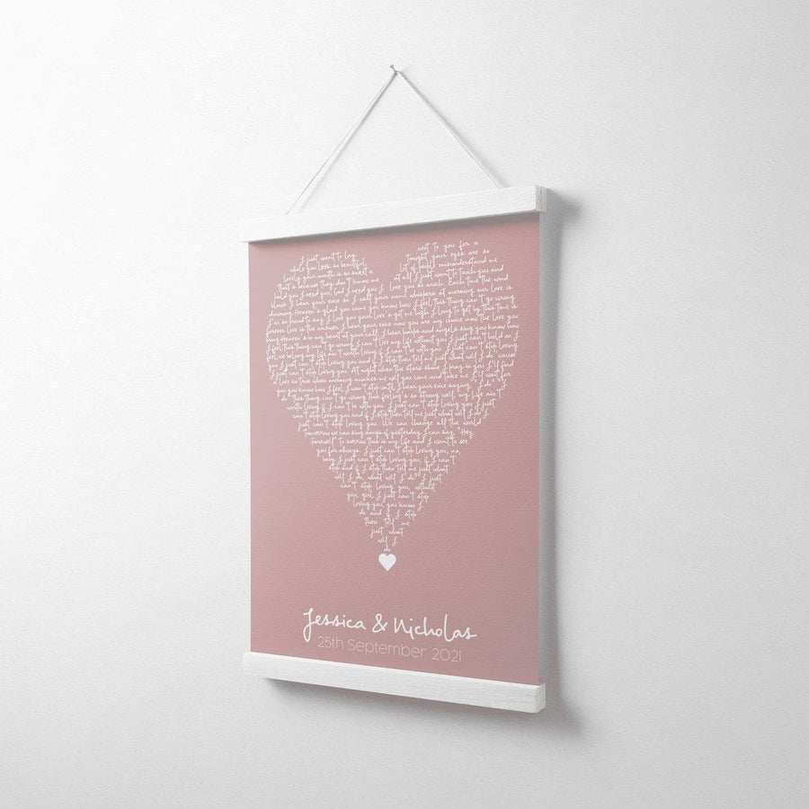 Personalised Lyric Hanging Canvas Print - Paperful