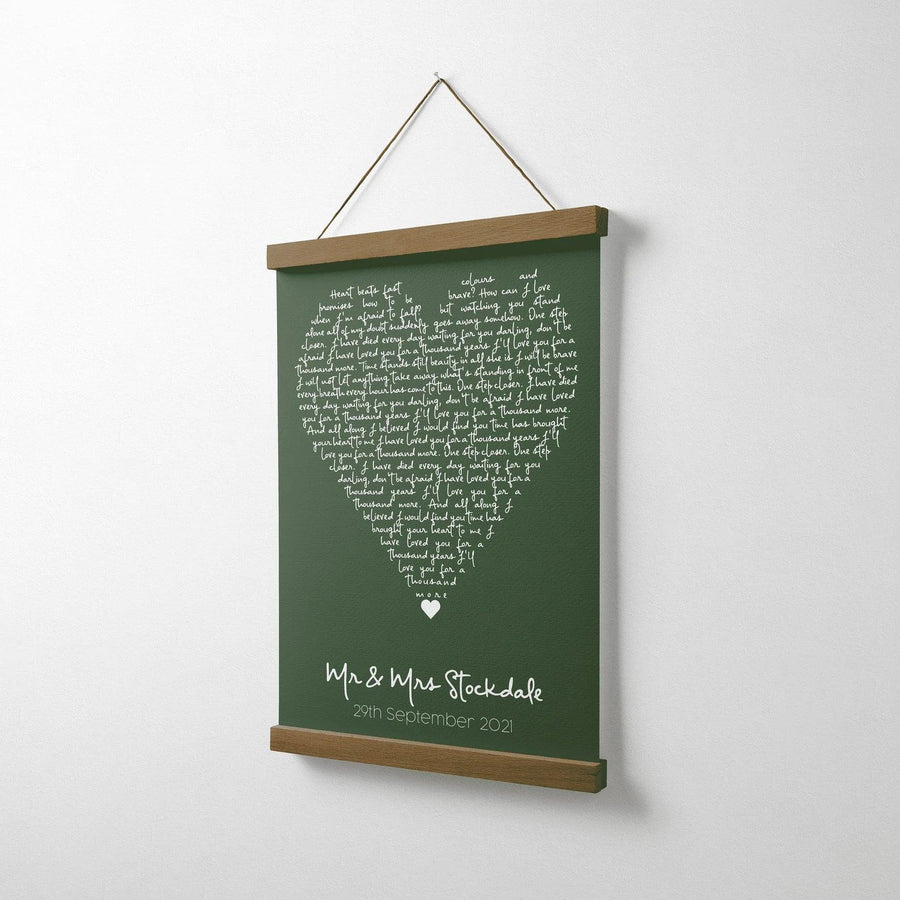 Personalised Lyric Hanging Canvas Print - Paperful