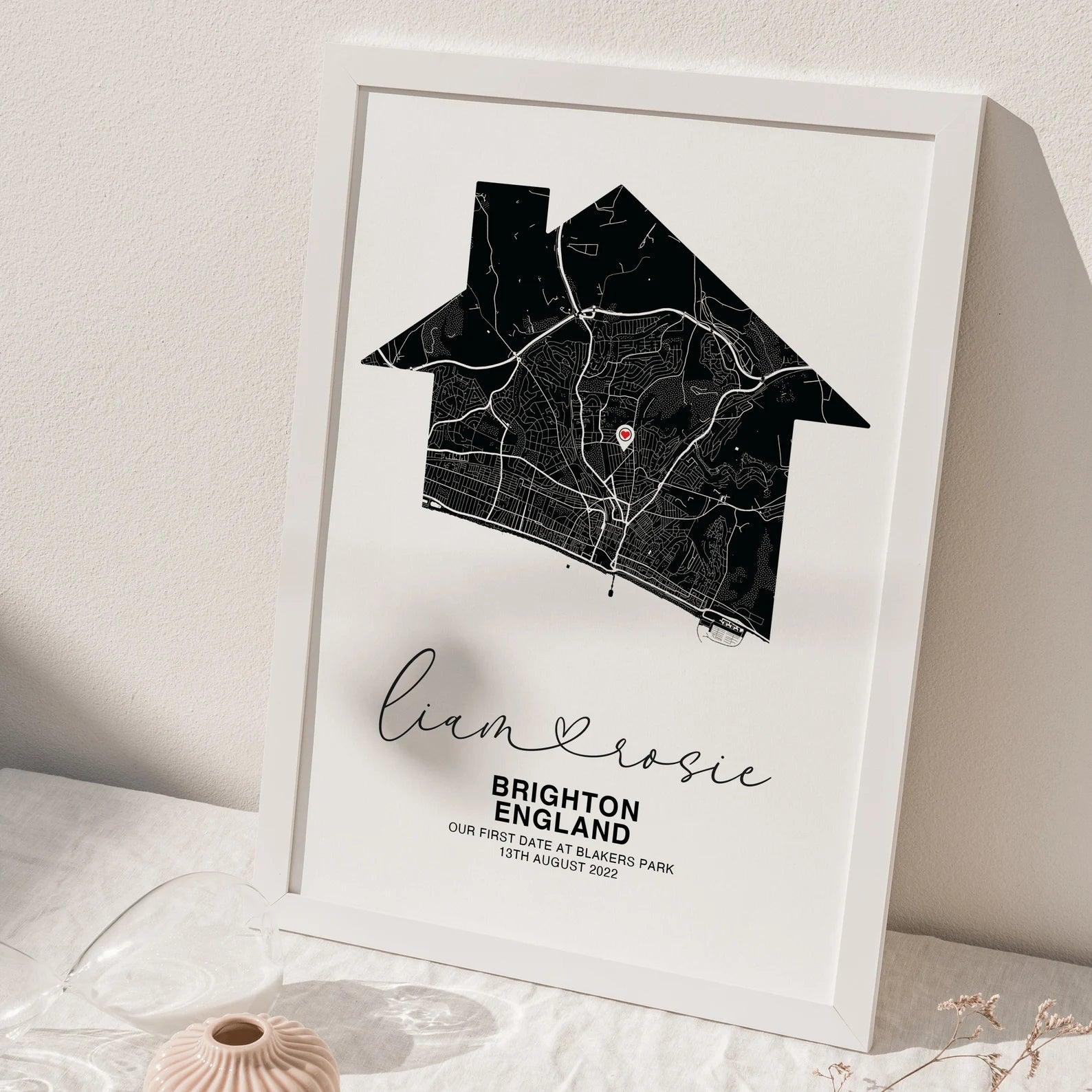 Personalised House Map Print - Paperful