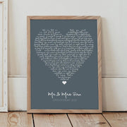 Personalised Heart Song Lyrics Print - Paperful