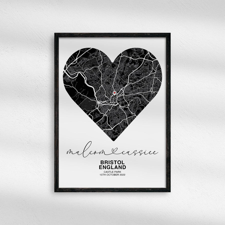 Personalised Heart Map Print - Paperful