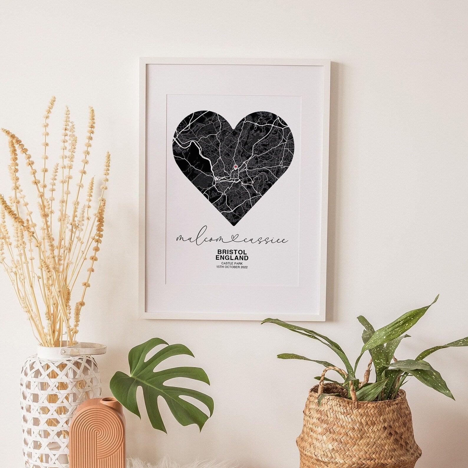 Personalised Heart Map Print - Paperful