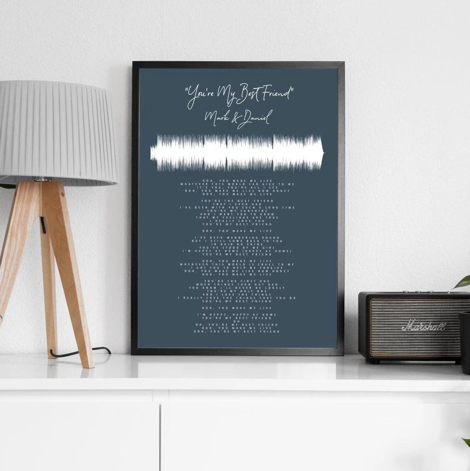 Custom Lyrics Sound Wave Print - Paperful