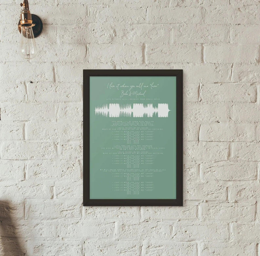 Custom Lyrics Sound Wave Print - Paperful