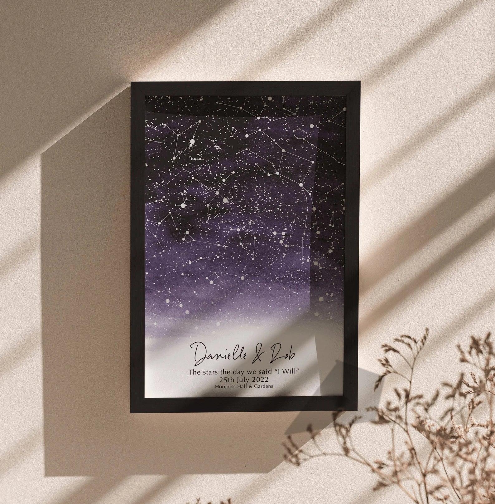 Watercolour Star Map Print - Paperful