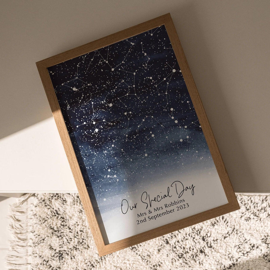 Watercolour Star Map Print - Paperful